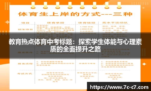 教育热点体育中考标题：探索学生体能与心理素质的全面提升之路